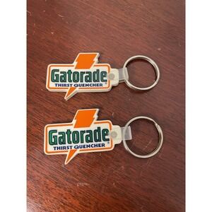 Vintage Gatorade Promotional Key Ring Key Chain Lightning Bolt Rubber Lot Of 2